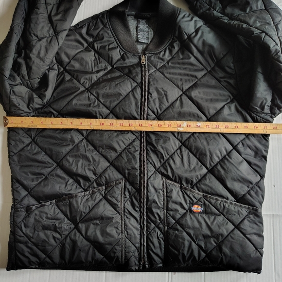 Dickies Diamond Quilted Nylon Jacket Men's Size 2XL Black Zip Front Pockets Line - Picture 15 of 15